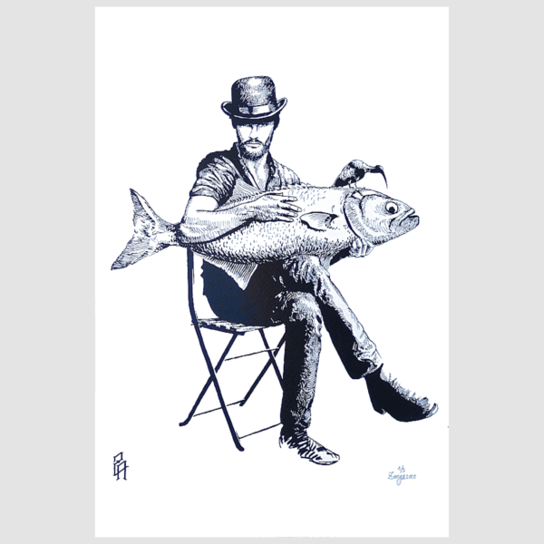 Blue fisherman